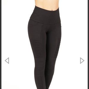 Melodia Moto Legging Black and Grey Medium